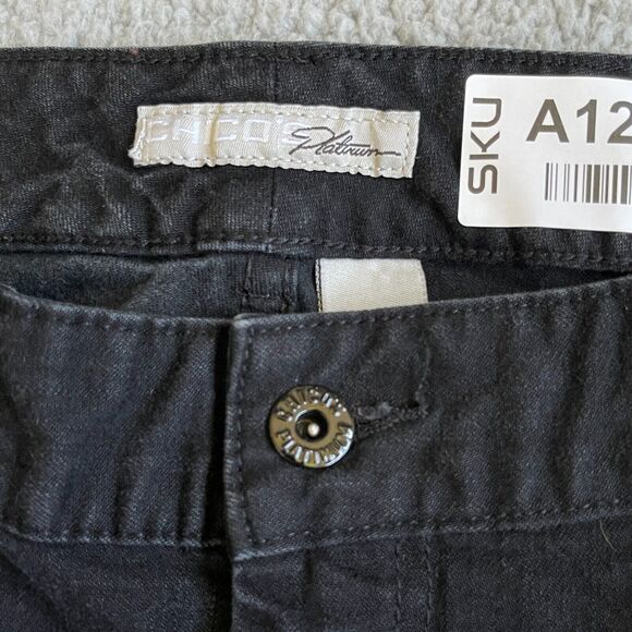 Chico's Platinum Bootcut Jeans Women Size XL Black Stretch Pockets Cotton Blend‎ - Picture 8 of 13
